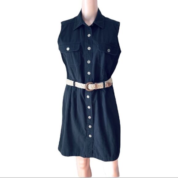 Raffaella Button Down Sleeveless w/ Belt Dress Size 8 - Picture 1 of 10